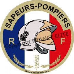 AUTOCOLLANT SAPEURS POMPIERS ROND