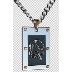 PENDENTIF ACIER CASQUE F1 LAQUE NOIRE