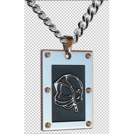 PENDENTIF ACIER LAQUE NOIRE