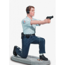 STATUETTE POLICIER TIRANT UN GENOUX A TERRE