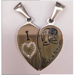 DOUBLE PENDENTIF COEUR SAPEURS-POMPIERS