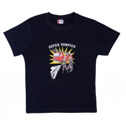 T-SHIRT CAMION SUPER POMPIER bleu marine