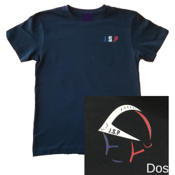 T-SHIRT BLEU LOGO JSP ET CASQUE F1 COULEUR FRANCE PERSONNALISABLE