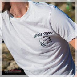 TEE-SHIRT BLANC SAPEURS POMPIERS