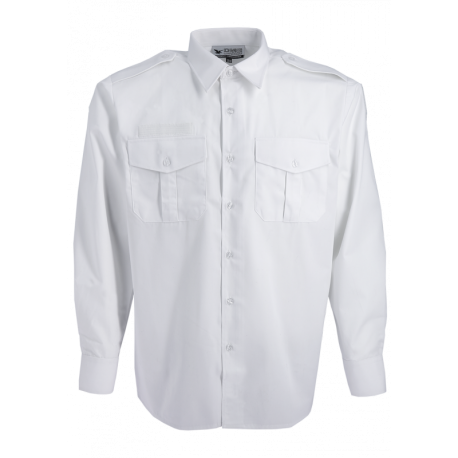 CHEMISETTE PILOTE HOMME BLANCHE MANCHE LONGUE