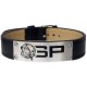 BRACELET CUIR NOIR SAPEURS-POMPIERS