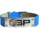 BRACELET CUIR BLEU SAPEURS-POMPIERS