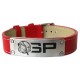BRACELET CUIR ROUGE SAPEURS-POMPIERS