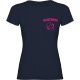 T-SHIRT FEMME Bleu Marine Fluo rose