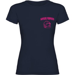 T-SHIRT FEMME BLEU MARINE FLUO ROSE