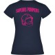 T-SHIRT FEMME Bleu Marine Fluo rose