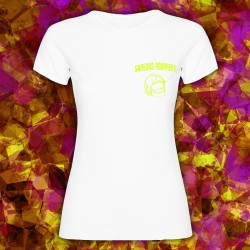 T-SHIRT FEMME BLANC FLUO JAUNE