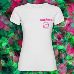 T-SHIRT FEMME BLANC FLUO ROSE