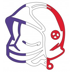 AUTOCOLLANT CASQUE FI TRICOLORE