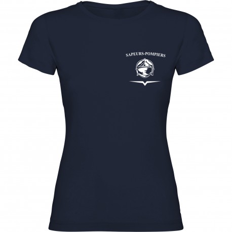 T-SHIRT FEMME Bleu Marine logo sapeurs-pompiers