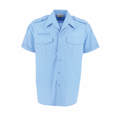 Chemisette pilote homme manche courte bleu