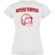 T-SHIRT FEMME BLANC LOGO ROUGE