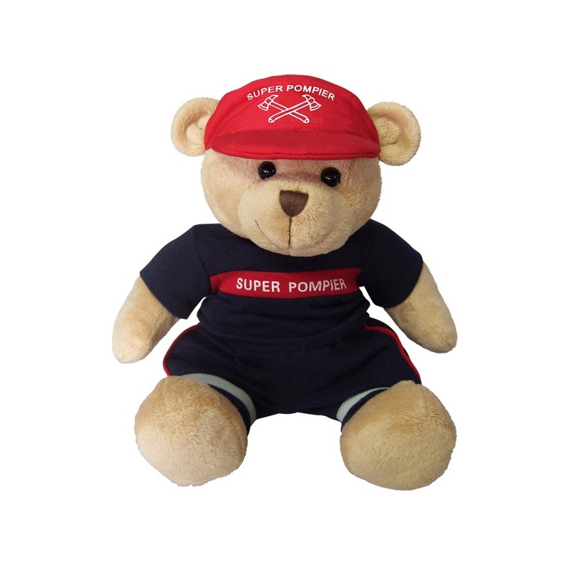 OURSON SUPER POMPIER PELUCHE ENFANT