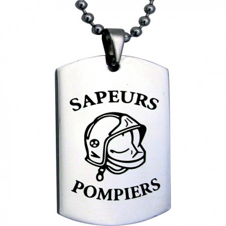 Pendentif pompier avec Casque F1 gravé 