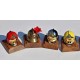 CASQUE F1 ROUGE SUR SOCLE EN BOIS