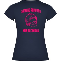 T-SHIRT FLUO FEMME MARINE PERSONNALISABLE DOS
