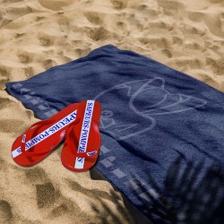 DRAP DE PLAGE AVEC TONGS SAPEURS-POMPIERS