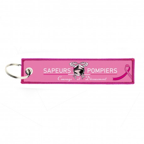 PORTE CLES SAPEURS-POMPIERS OCTOBRE ROSE