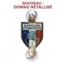 PLAQUE AUTO SAPEURS-POMPIERS ECU METALLISEE