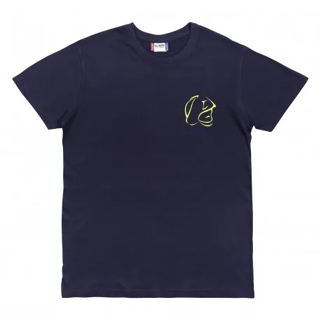 t-shirt-marine-et-jaune-fluo-personnalisable
