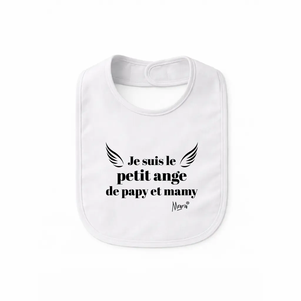 Bavoir MENFIN® "Je suis le petit ange de papy et mamy"