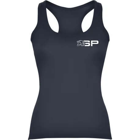 Debardeur femme bleu chine logo sp