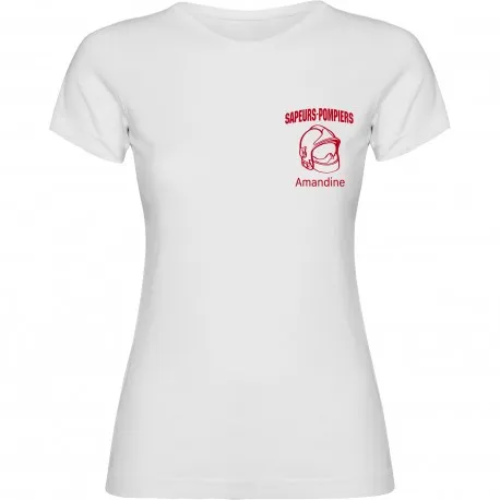 T-shirt fluo femme blanc personnalisable coeur et dos