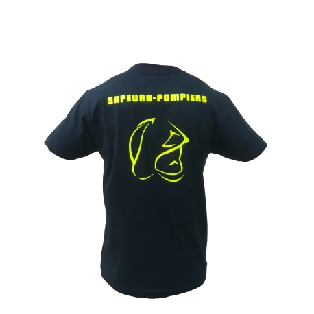 T-shirt marine et jaune fluo personnalisable