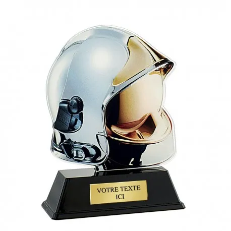 Trophée en acrylique pompier casque