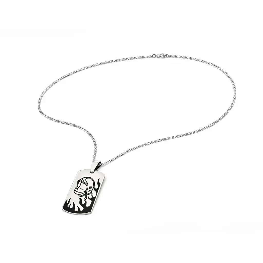 Pendentif Casque F1 avec flammes