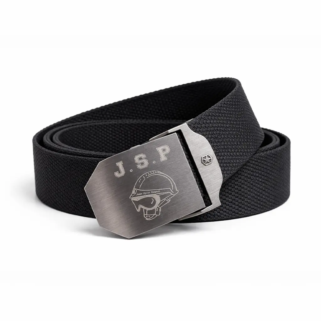 Ceinture sangle en argent Jeunes Sapeurs-Pompiers noire