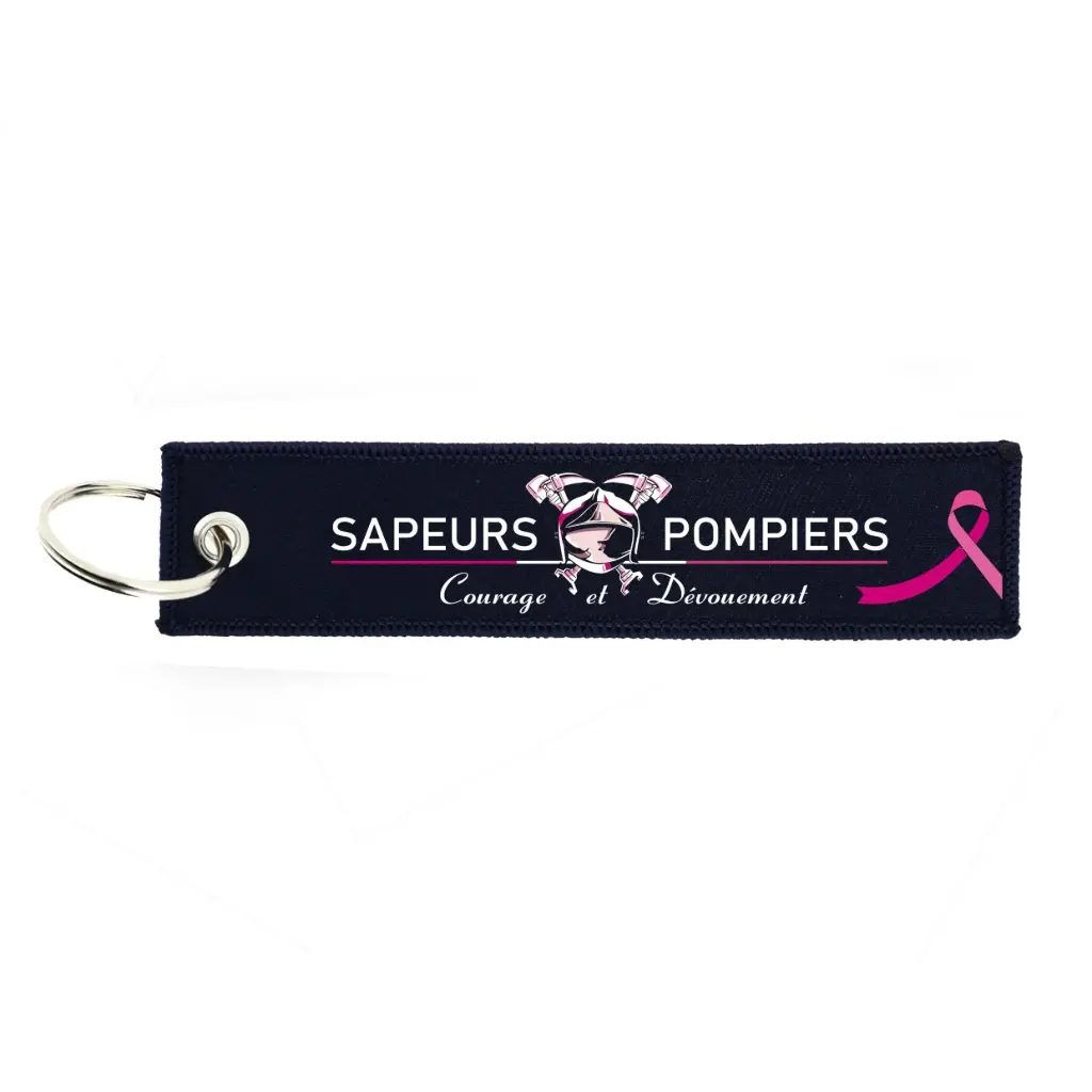 Porte-clés flammette Sapeurs-Pompiers Octobre Rose