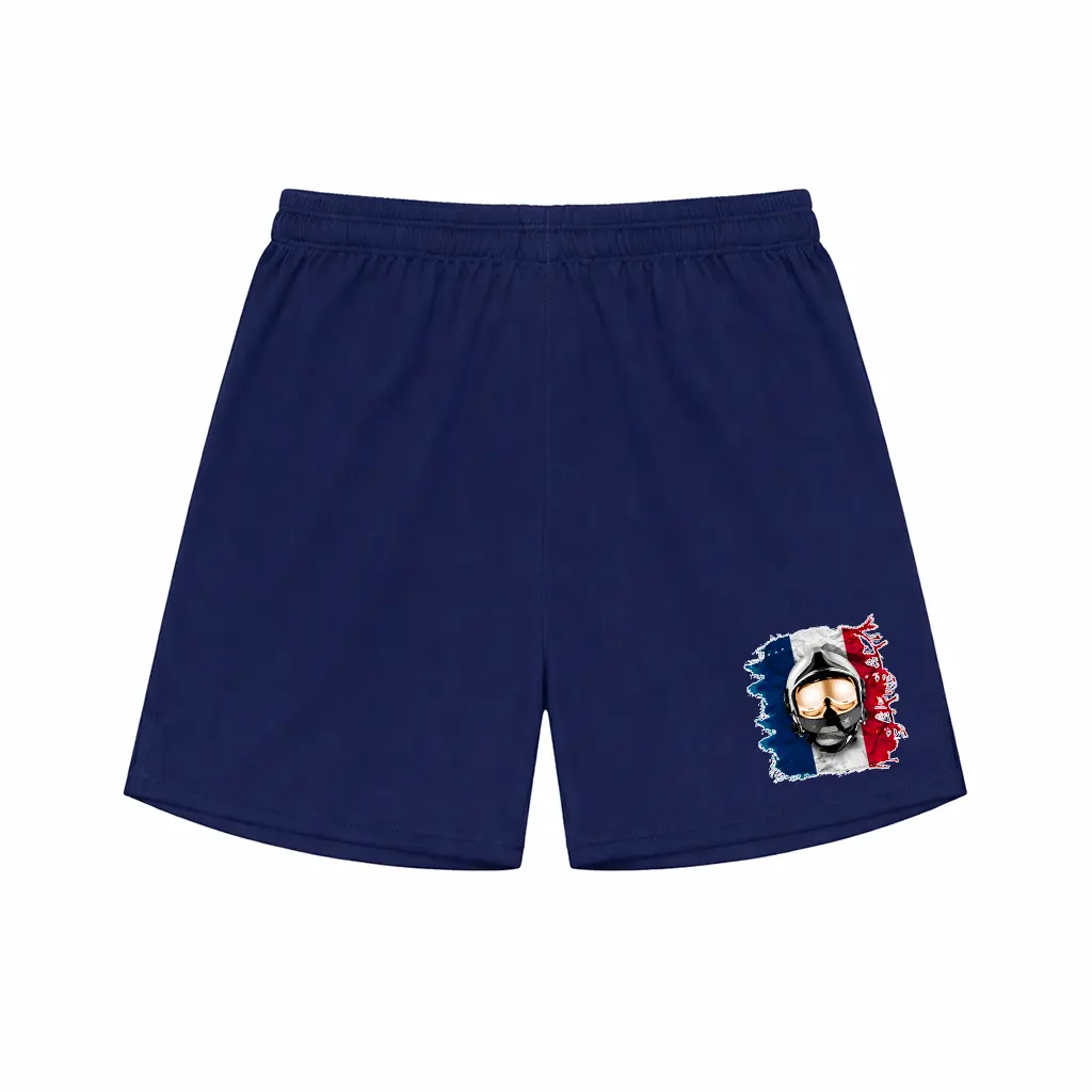 Short de sport Casque Bleu Blanc Rouge