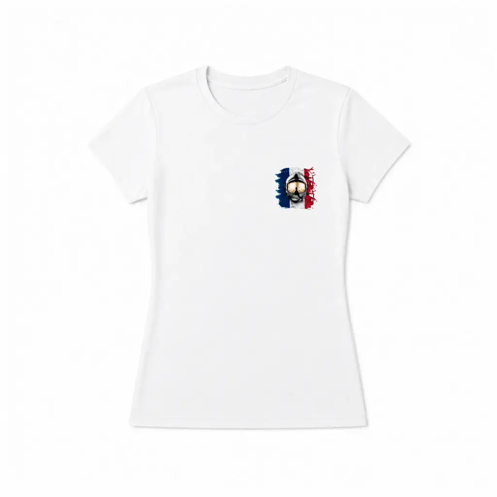 T-shirt Femme Casque F1 Bleu Blanc Rouge