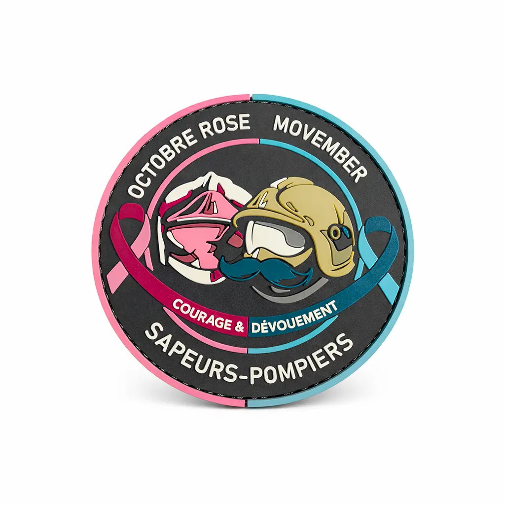 Lot de 20 Écussons Octobre Rose Movember PVC