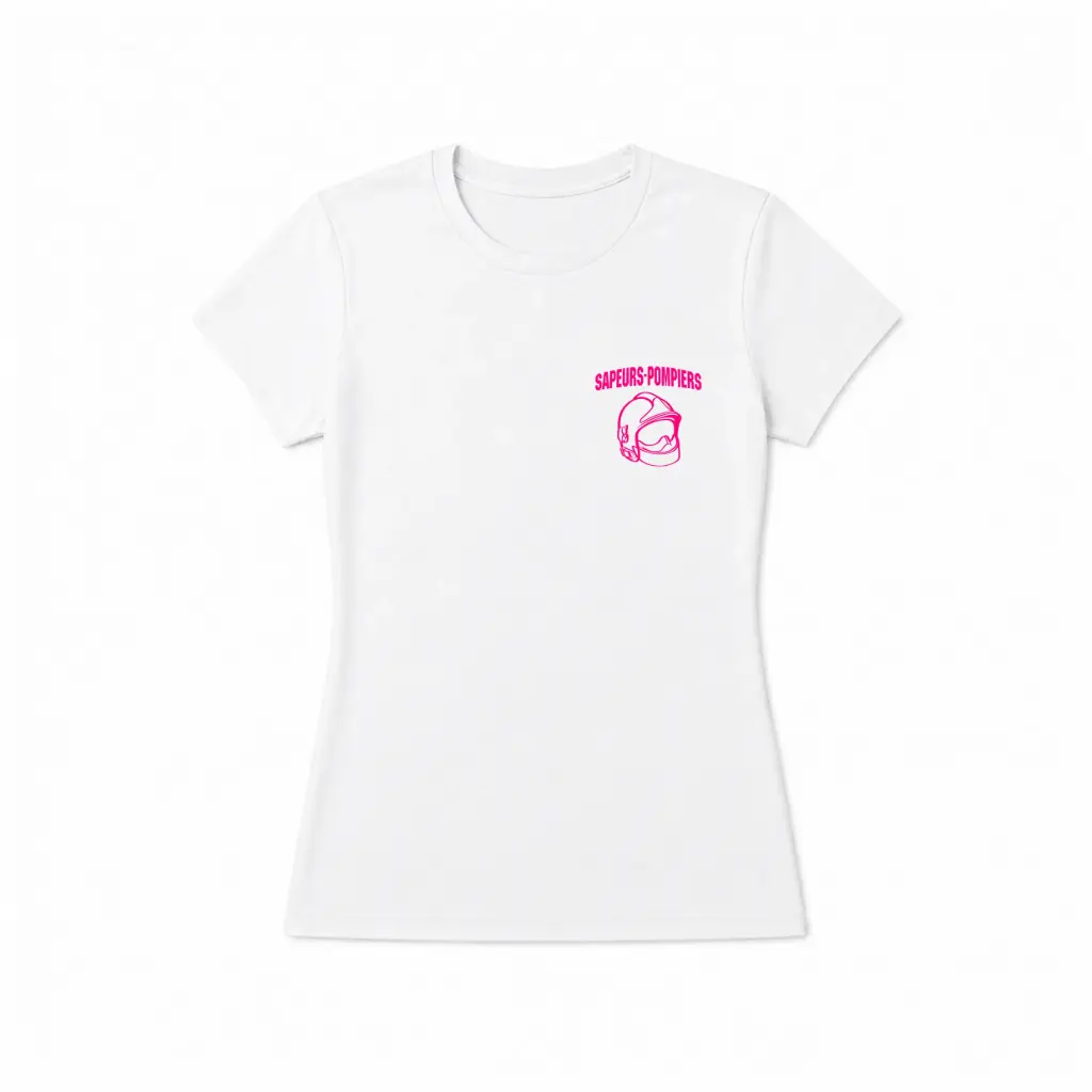 T-shirt femme Sapeurs-Pompiers blanc