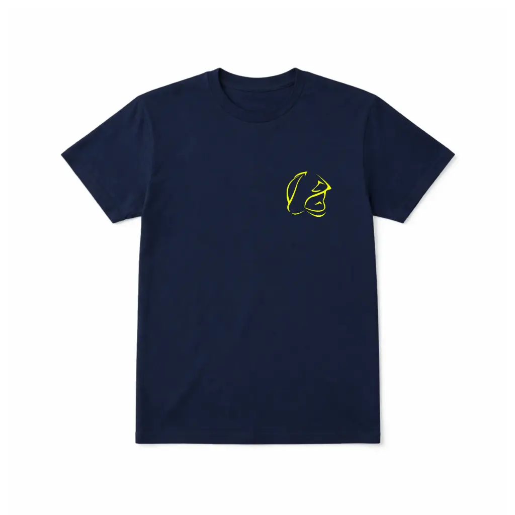 T-shirt marine et jaune fluo
