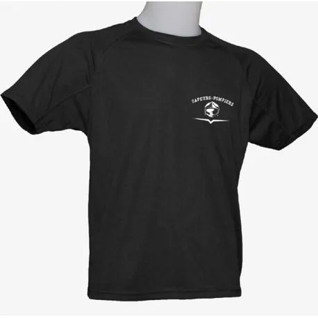 [TSPORT] T-shirt sport noir logo pompiers