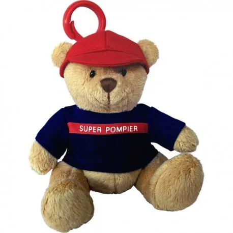 [CLSUP] Porte-clés Nounours en peluche SUPER POMPIER®