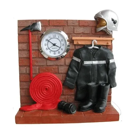 [POM043] Pendule "vestiaire pompiers"