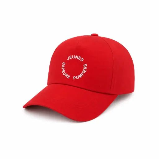 [CASQJSPBROD] Casquette rouge brodée Jeunes Sapeurs-Pompiers