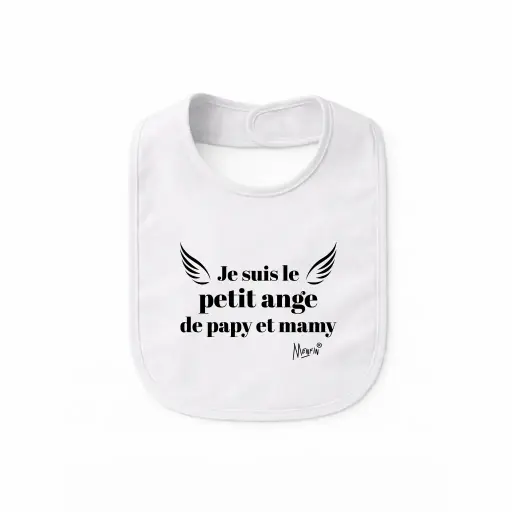 [BAVANGE] Bavoir MENFIN® "Je suis le petit ange de papy et mamy"