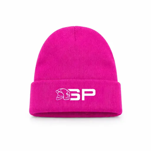 [BOFUSP] Bonnet fuchsia brodé Casque SP