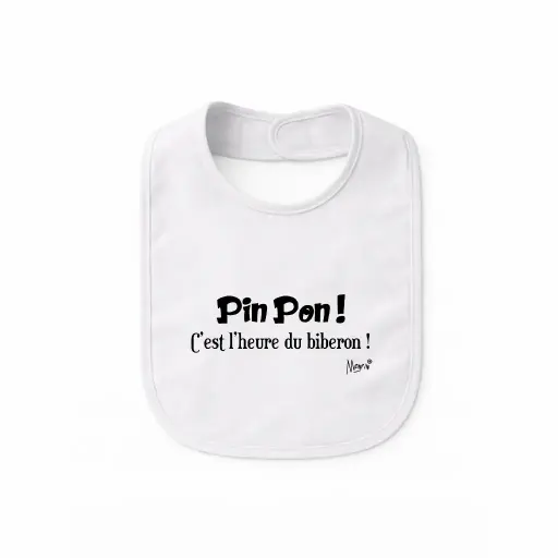 [BAVPINPON] Bavoir MENFIN® "Pin Pon ! C'est l'heure du biberon !"