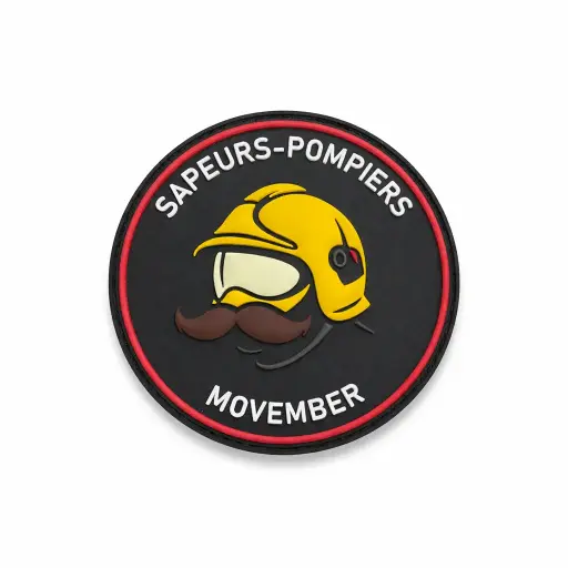 [LOT20ECUMOVRPVC] Lot de 20 Écussons Movember Rouge PVC